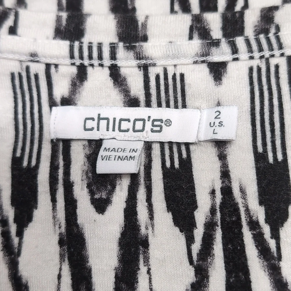 Chico's Monochrome Geometric Tank Top L - Picture 4 of 6